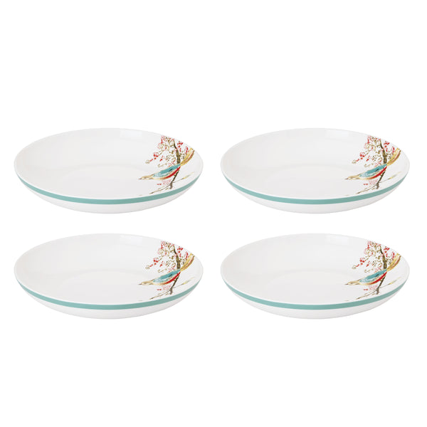 Lenox Chirp Porcelain Pasta Bowl Set Watercolor Bird Motif Dishwasher Safe Dining 897260