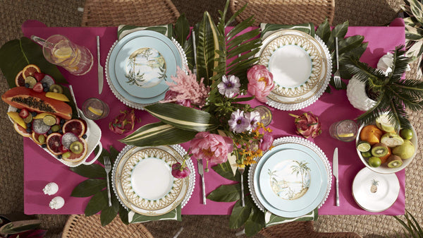 Lenox British Colonial Tradewind Porcelain Accent Plates Gilded Tropical Motifs Set of 4 897265