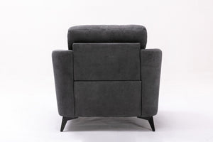English Elm Callie Tufted Woven Fabric Accent Chair with Pocket Coil Support and Black Metal Legs B06178288