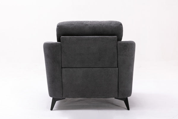 English Elm Callie Tufted Woven Fabric Accent Chair with Pocket Coil Support and Black Metal Legs B06178288