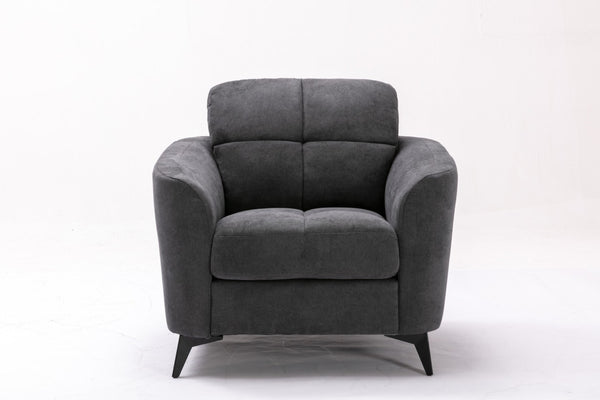 English Elm Callie Three Piece Woven Fabric Living Room Suite with Tufted Cushions and Metal Legs B061S00073