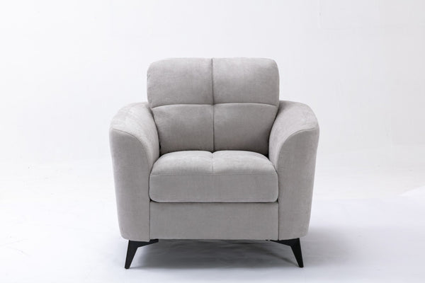 English Elm Callie Three Piece Woven Fabric Living Room Sofa Set with Tufted Cushions B061S00593