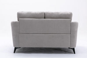 English Elm Callie Woven Fabric Sofa and Loveseat Set with Tufted Cushions for Living Rooms B061S00596