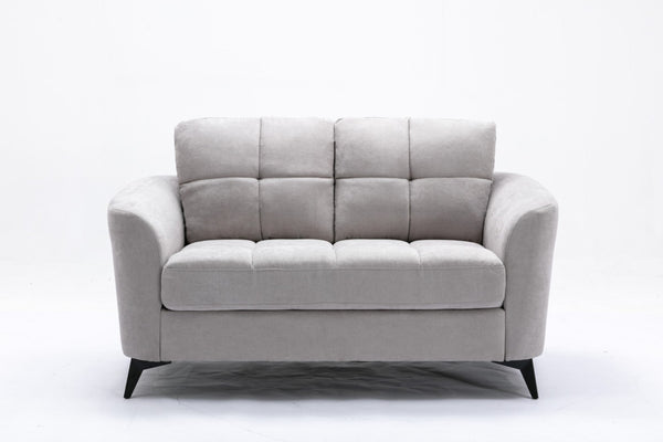 English Elm Callie Tufted Woven Fabric Loveseat with Pocket Coil Support and Sleek Metal Legs B061S00594