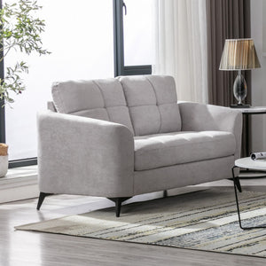 English Elm Callie Tufted Woven Fabric Loveseat with Pocket Coil Support and Sleek Metal Legs B061S00594