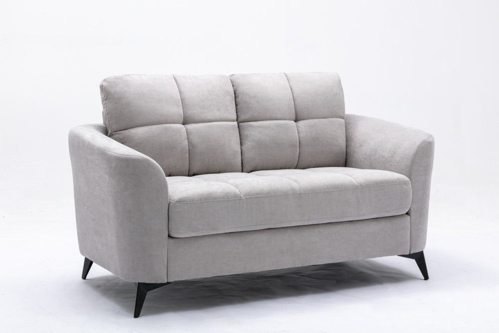 English Elm Callie Tufted Woven Fabric Loveseat with Pocket Coil Support and Sleek Metal Legs B061S00594