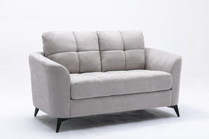 English Elm Callie Tufted Woven Fabric Loveseat with Pocket Coil Support and Sleek Metal Legs B061S00594