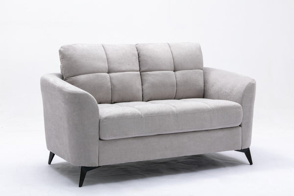 English Elm Callie Tufted Woven Fabric Loveseat with Pocket Coil Support and Sleek Metal Legs B061S00594