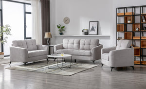 English Elm Callie Three Piece Woven Fabric Living Room Sofa Set with Tufted Cushions B061S00593