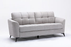 English Elm Callie Woven Fabric Sofa and Loveseat Set with Tufted Cushions for Living Rooms B061S00596