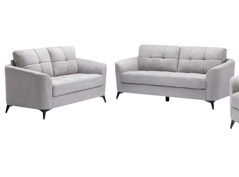 English Elm Callie Woven Fabric Sofa and Loveseat Set with Tufted Cushions for Living Rooms B061S00596
