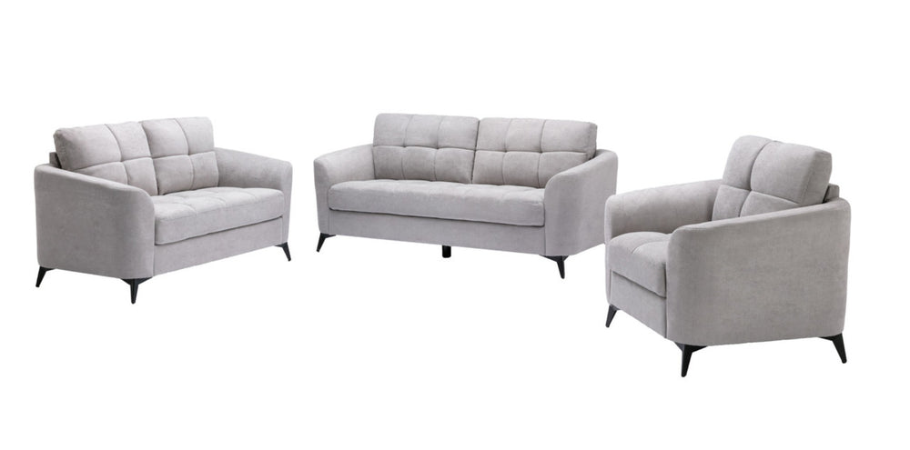 English Elm Callie Three Piece Woven Fabric Living Room Sofa Set with Tufted Cushions B061S00593