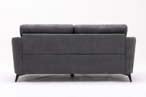 English Elm Callie Tufted Woven Gray Sofa with Black Metal Legs for Contemporary Living Rooms B061S00597