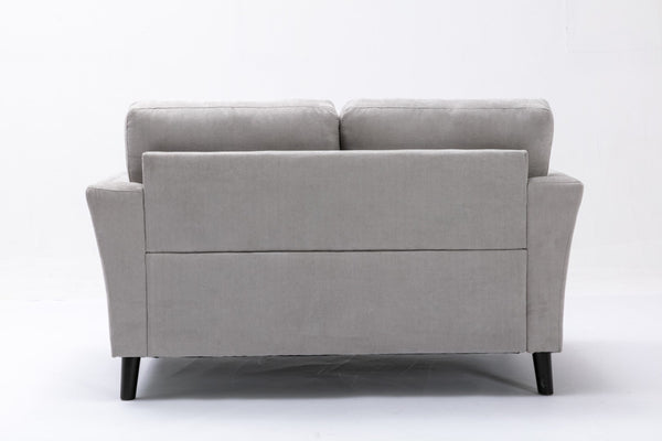 English Elm Damian Woven Fabric Sofa and Loveseat Set with Solid Wood Legs for Living Rooms B061S00605