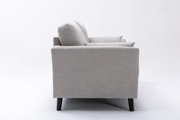 English Elm Damian Woven Fabric Sofa and Loveseat Set with Solid Wood Legs for Living Rooms B061S00605