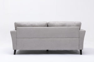 English Elm Damian Woven Fabric Sofa and Loveseat Set with Solid Wood Legs for Living Rooms B061S00605