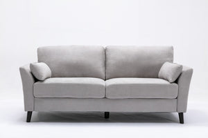 English Elm Damian Three Cushion Woven Fabric Sofa with Solid Wood Legs for Modern Living Rooms B061S00604