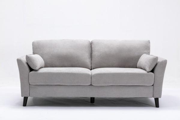 English Elm Damian Woven Fabric Sofa and Loveseat Set with Solid Wood Legs for Living Rooms B061S00605