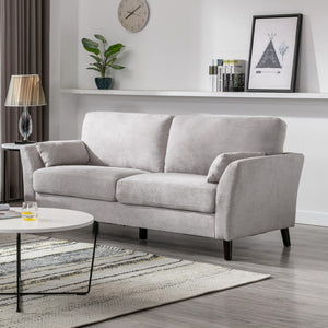 English Elm Damian Three Cushion Woven Fabric Sofa with Solid Wood Legs for Modern Living Rooms B061S00604