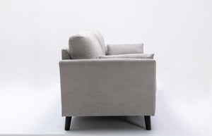 English Elm Damian Three Cushion Woven Fabric Sofa with Solid Wood Legs for Modern Living Rooms B061S00604