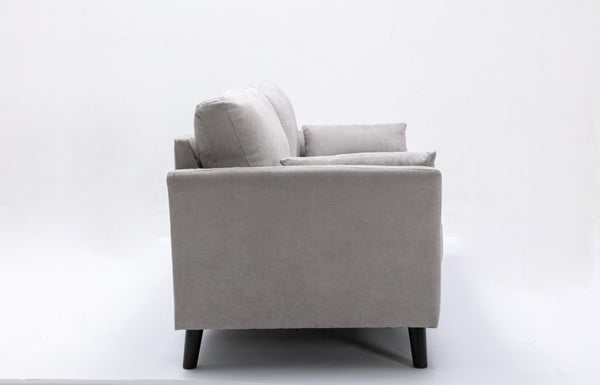 English Elm Damian Three Cushion Woven Fabric Sofa with Solid Wood Legs for Modern Living Rooms B061S00604