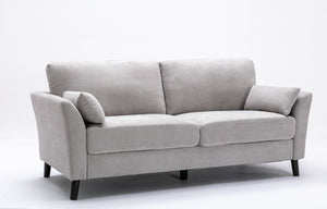 English Elm Damian Woven Fabric Sofa and Loveseat Set with Solid Wood Legs for Living Rooms B061S00605