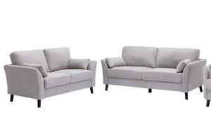 English Elm Damian Woven Fabric Sofa and Loveseat Set with Solid Wood Legs for Living Rooms B061S00605