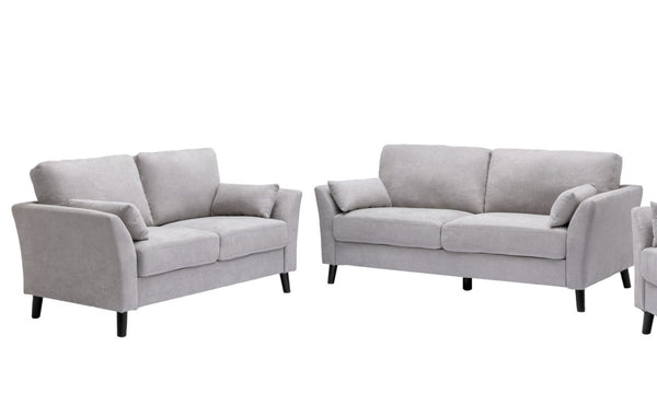 English Elm Damian Woven Fabric Sofa and Loveseat Set with Solid Wood Legs for Living Rooms B061S00605