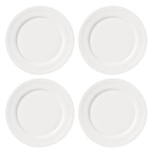 Lenox Tin Can Alley White Porcelain Embossed Dinner Plates Artisan Textured Set of 4 897286