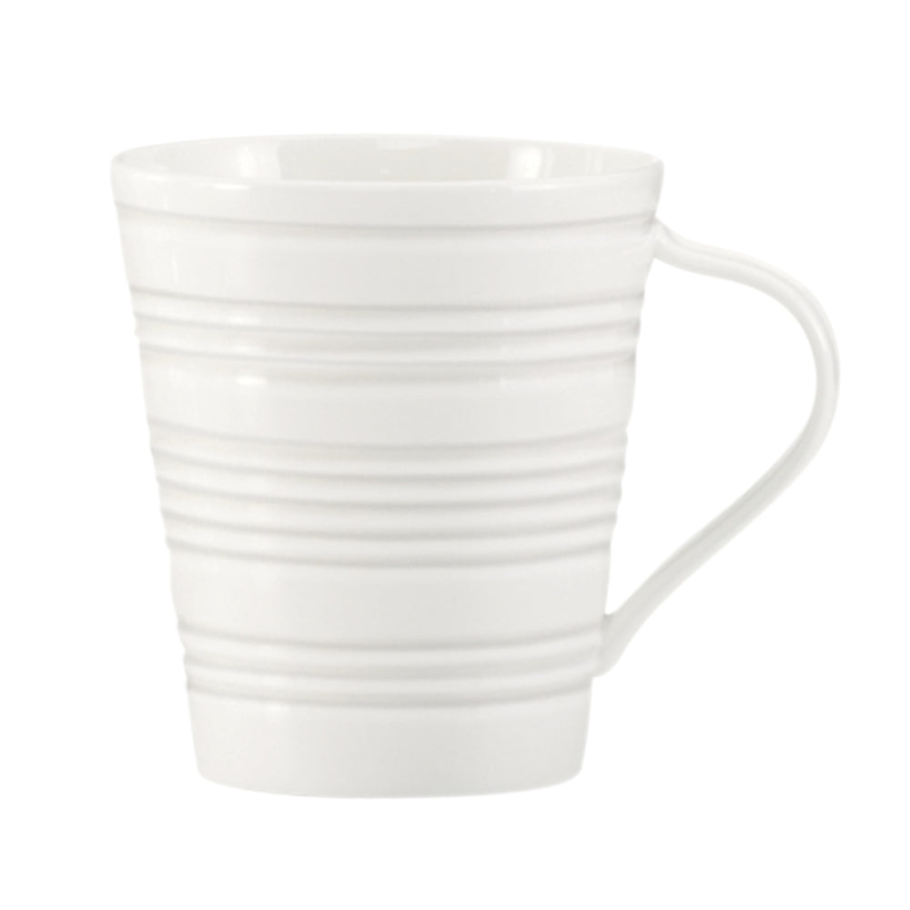 Lenox Tin Can Alley Embossed Porcelain Mugs Set of 4 Industrial Textured White Kitchen 897287