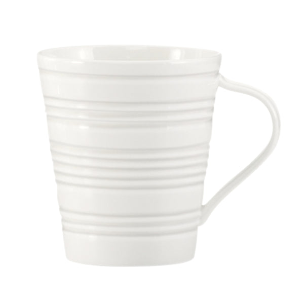 Lenox Tin Can Alley Embossed Porcelain Mugs Set of 4 Industrial Textured White Kitchen 897287