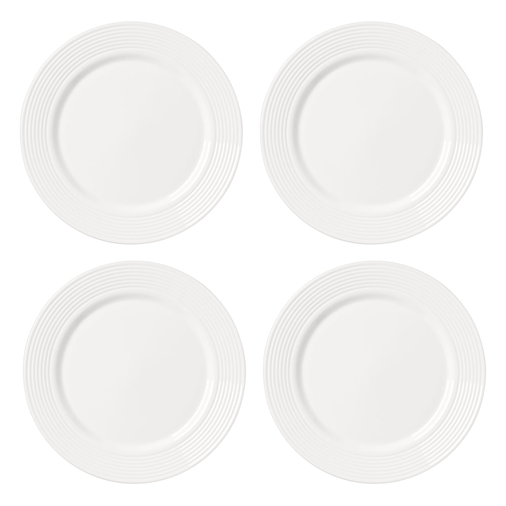 Lenox Tin Can Alley Embossed Porcelain Dinner Plates Set of 4 with Corrugated Ribbed Texture 897289