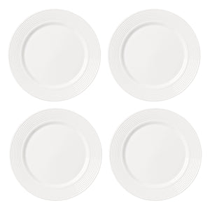 Lenox Tin Can Alley Embossed Porcelain Dinner Plates Set of 4 with Corrugated Ribbed Texture 897289
