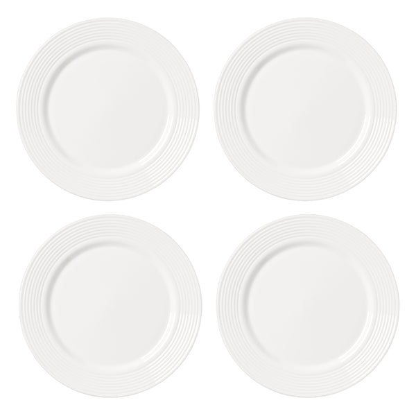 Lenox Tin Can Alley Embossed Porcelain Dinner Plates Set of 4 with Corrugated Ribbed Texture 897289