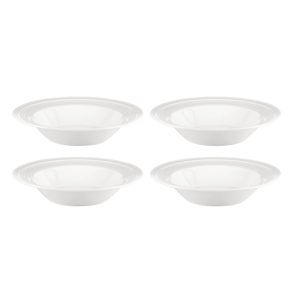 Lenox Tin Can Alley Embossed Porcelain Rimmed Soup Bowls Industrial Modern Set of 4 897294