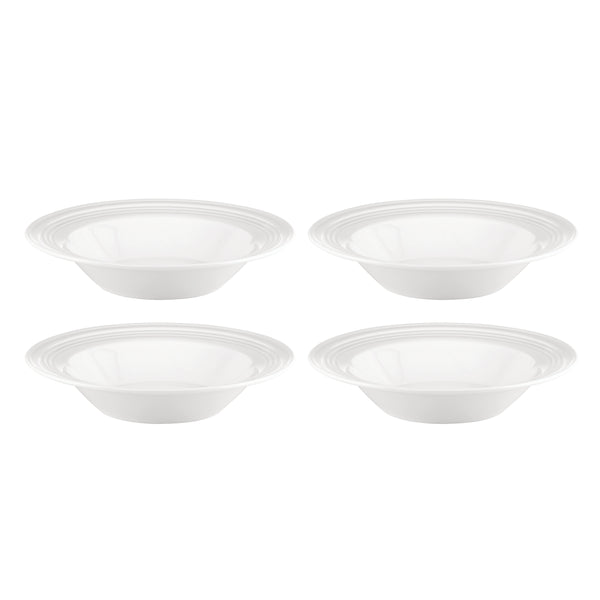 Lenox Tin Can Alley Embossed Porcelain Rimmed Soup Bowls Industrial Modern Set of 4 897294