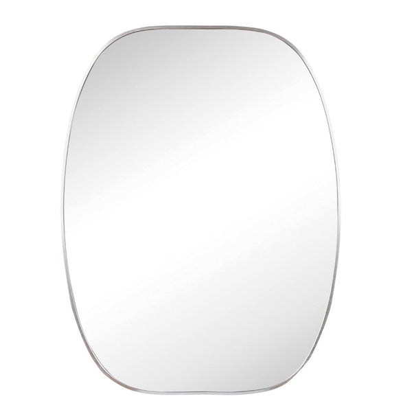 English Elm 30x40 Oval Wall Mirror Slim Metal Frame Distortion Free Glass Bathroom Entryway Accent Silver W2203P476483