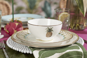 Lenox British Colonial Bamboo Porcelain Rice Bowls Gold Motif Dishwasher Safe Set 897300