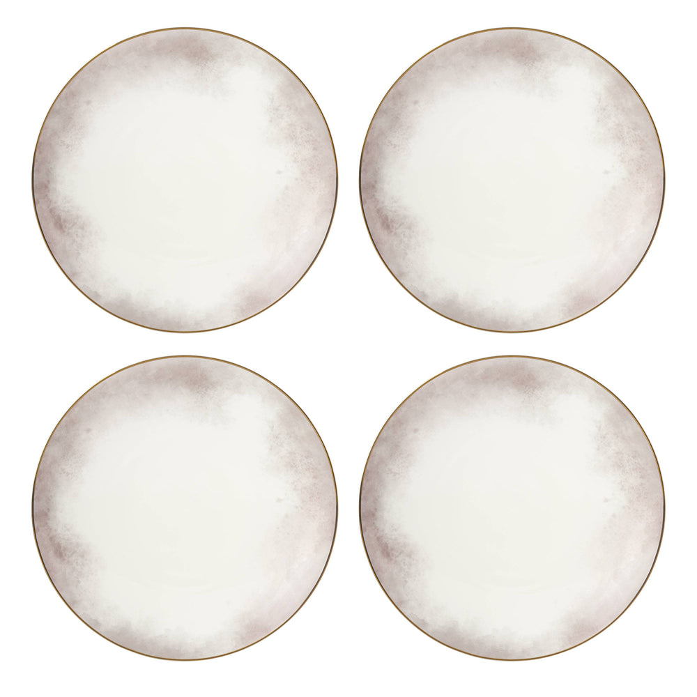 Lenox Trianna Watercolor Porcelain Coupe Plates with Gold Trim for Elegant Dining Table Settings 9 inches 897306