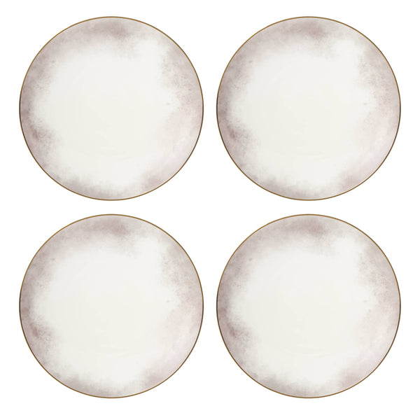 Lenox Trianna Watercolor Porcelain Coupe Plates with Gold Trim for Elegant Dining Table Settings 11.13 inches 897303