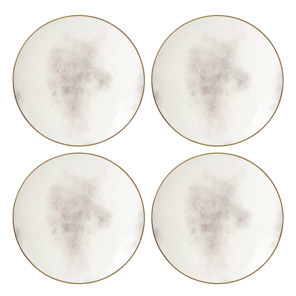 Lenox Trianna Watercolor Porcelain Coupe Plates with Gold Trim for Elegant Dining Table Settings 9 inches 897306