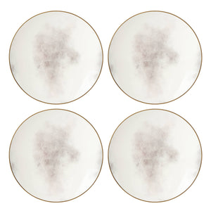 Lenox Trianna Watercolor Porcelain Coupe Plates with Gold Trim for Elegant Dining Table Settings 9 inches 897306