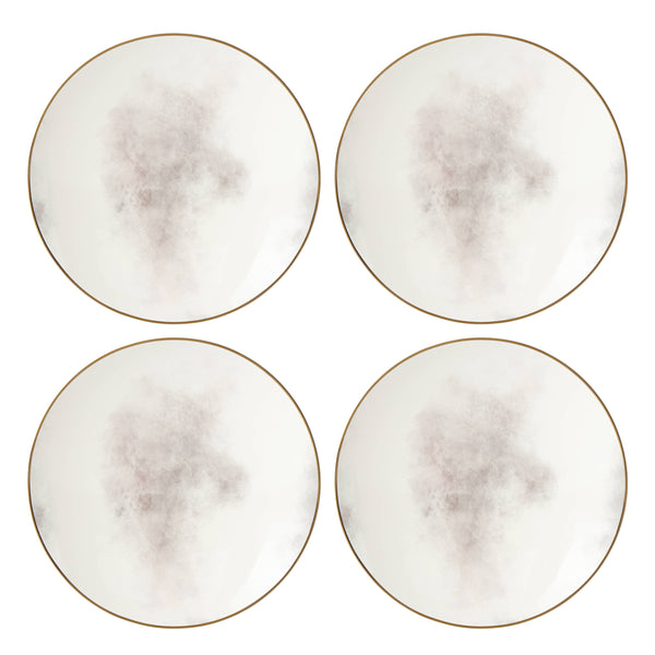 Lenox Trianna Watercolor Porcelain Coupe Plates with Gold Trim for Elegant Dining Table Settings 9 inches 897306