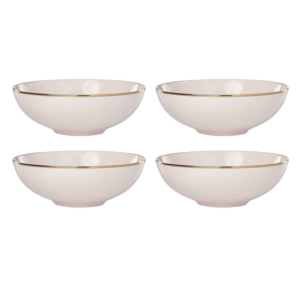 Lenox Trianna Blush Ceramic Porcelain Bowls Set of 4 with Gold Rim Elegant Table Accent 897308