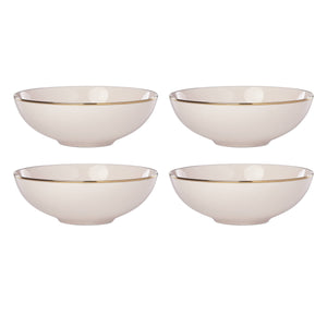 Lenox Trianna Blush Ceramic Porcelain Bowls Set of 4 with Gold Rim Elegant Table Accent 897308
