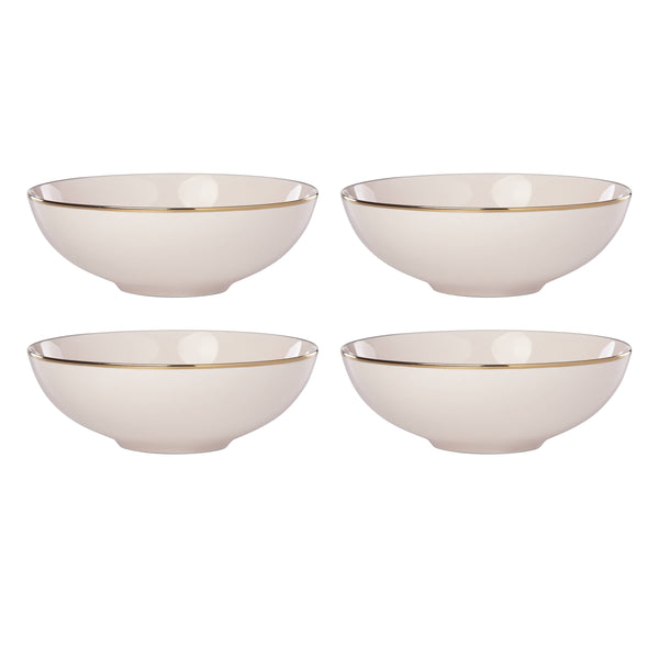 Lenox Trianna Blush Ceramic Porcelain Bowls Set of 4 with Gold Rim Elegant Table Accent 897308