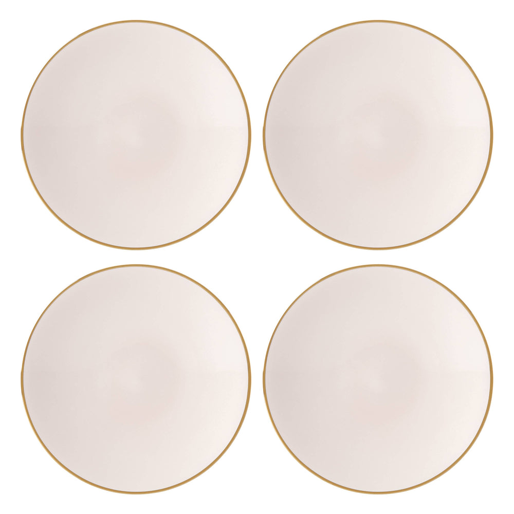 Lenox Trianna Blush Pink Ceramic Salad Plates with Gold Trim for Elegant Everyday Dining Classic 897313