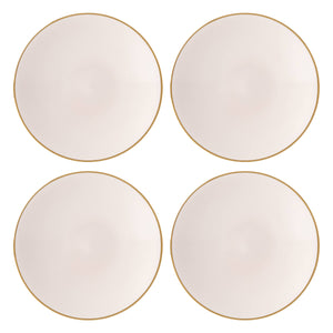 Lenox Trianna Blush Pink Ceramic Salad Plates with Gold Trim for Elegant Everyday Dining Coupe 897309