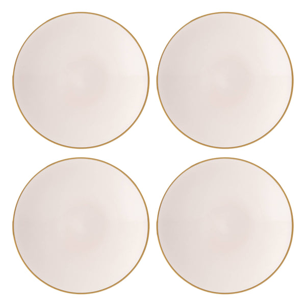 Lenox Trianna Blush Pink Ceramic Salad Plates with Gold Trim for Elegant Everyday Dining Coupe 897309
