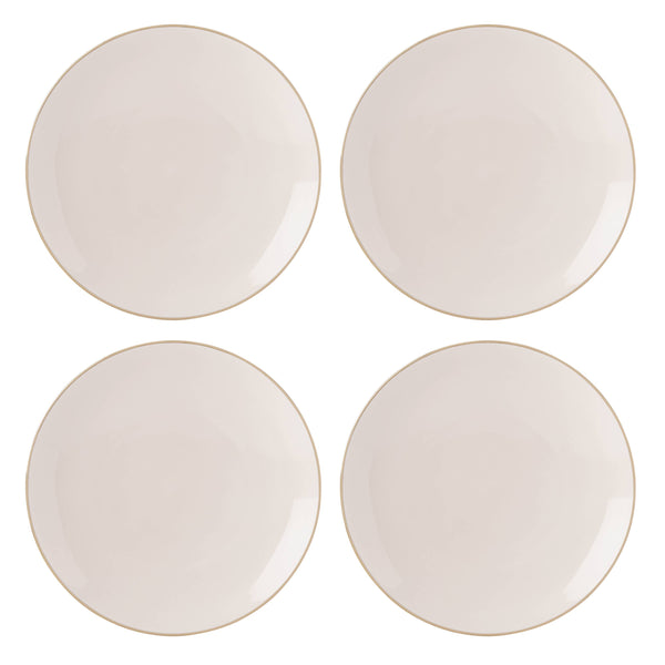 Lenox Trianna Coupe Porcelain Dinner Plates Gold Rimmed Blush Glaze Set of 4 Elegant 897310